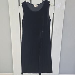 Talbots Midi‎ Velvet Tank Dress VTG Black Medium Stretch Whimsygoth Witchy